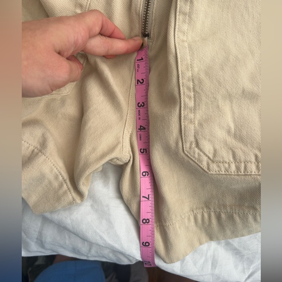 Everlane Denim Khaki Short Coverall Romper Full Zip - Picture 11 of 11